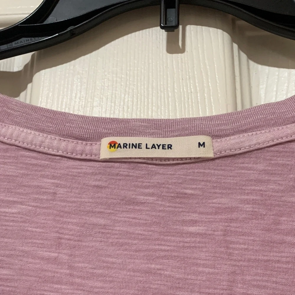 Madewell Short Sleeve V-Neck in Soft Purple - Picture 2 of 3
